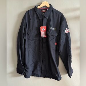 Bulwark Flame Resistant iQ Series Comfort Woven LS Lightweight Walmart XXL Navy